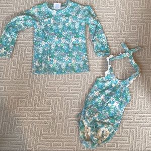 Eyelet & Ivy Rash guard + swimsuit / size 4